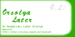 orsolya later business card